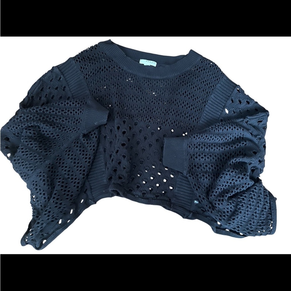 Kenar small open Knit Cropped Sweater poncho shrug small